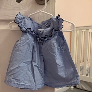 Jacadi Blue Ruffled Baby blouse